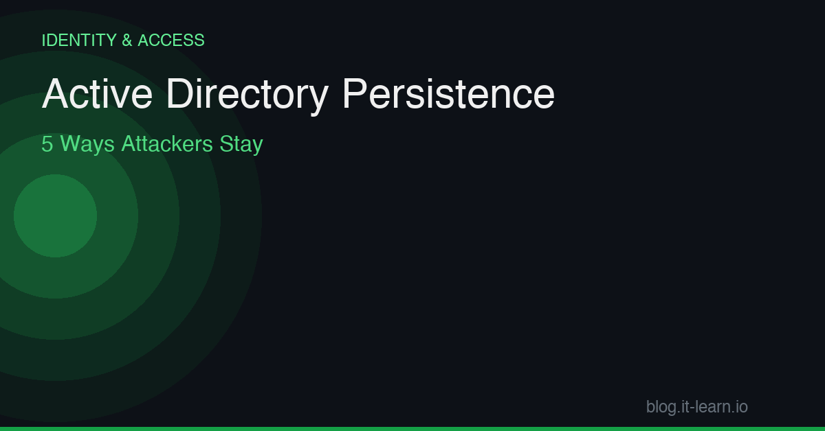 Active Directory Persistence: 5 Ways Attackers Stay in Your Domain Forever
