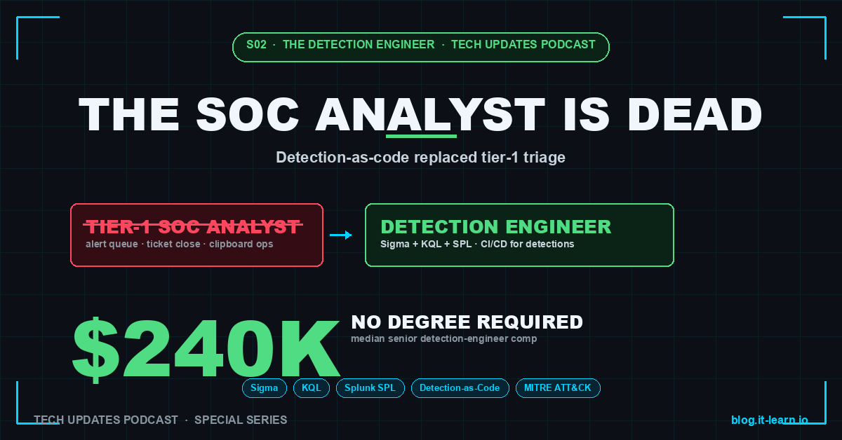 Detection Engineer Roles: How $240K Salaries Replaced SOC Analysts