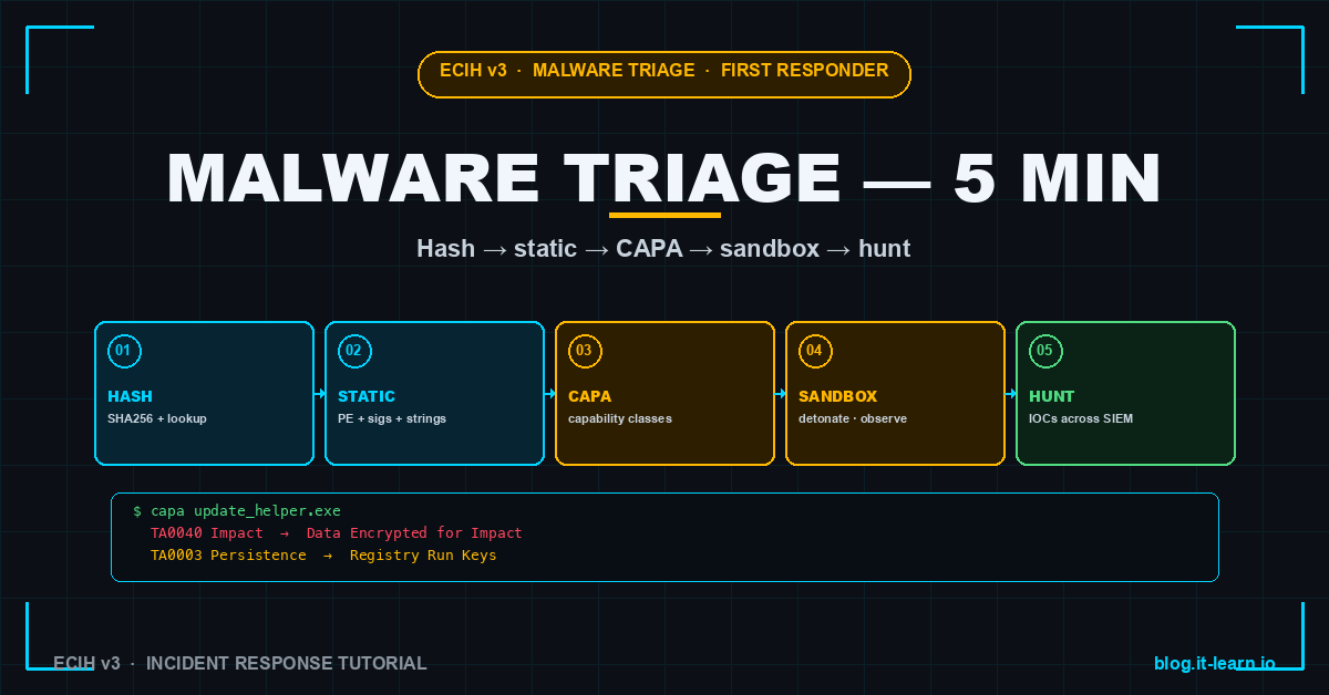 Malware Triage in 5 Minutes — A First-Responder Checklist