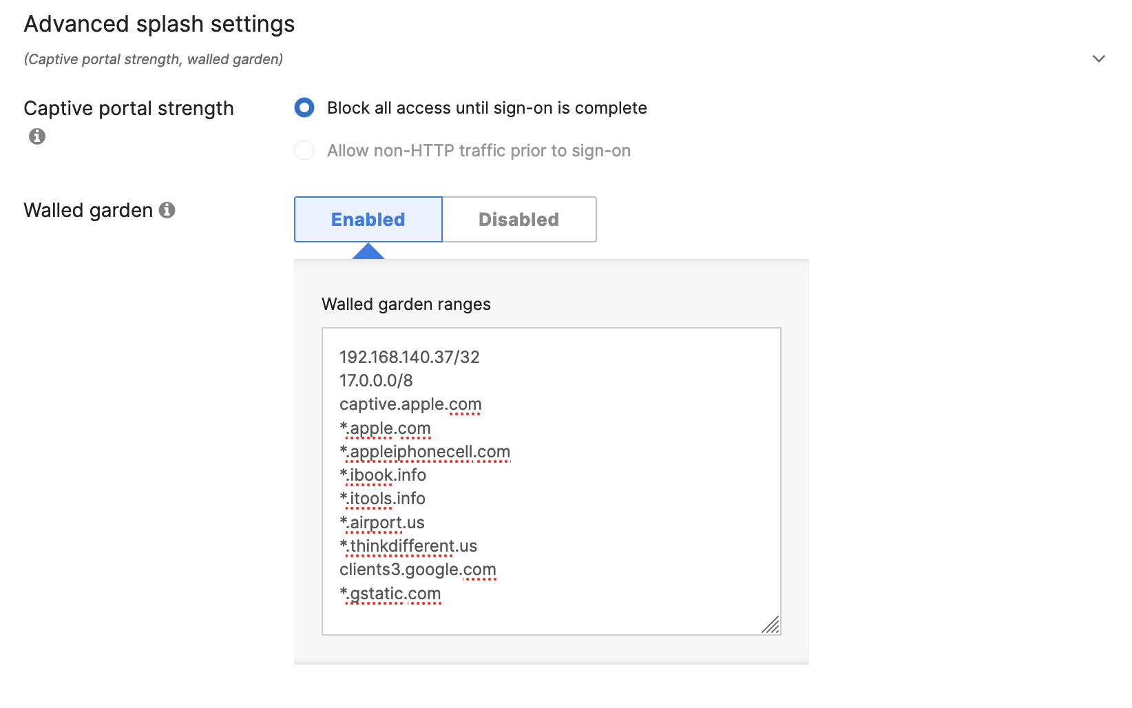 Meraki Walled Garden configuration with ISE IP