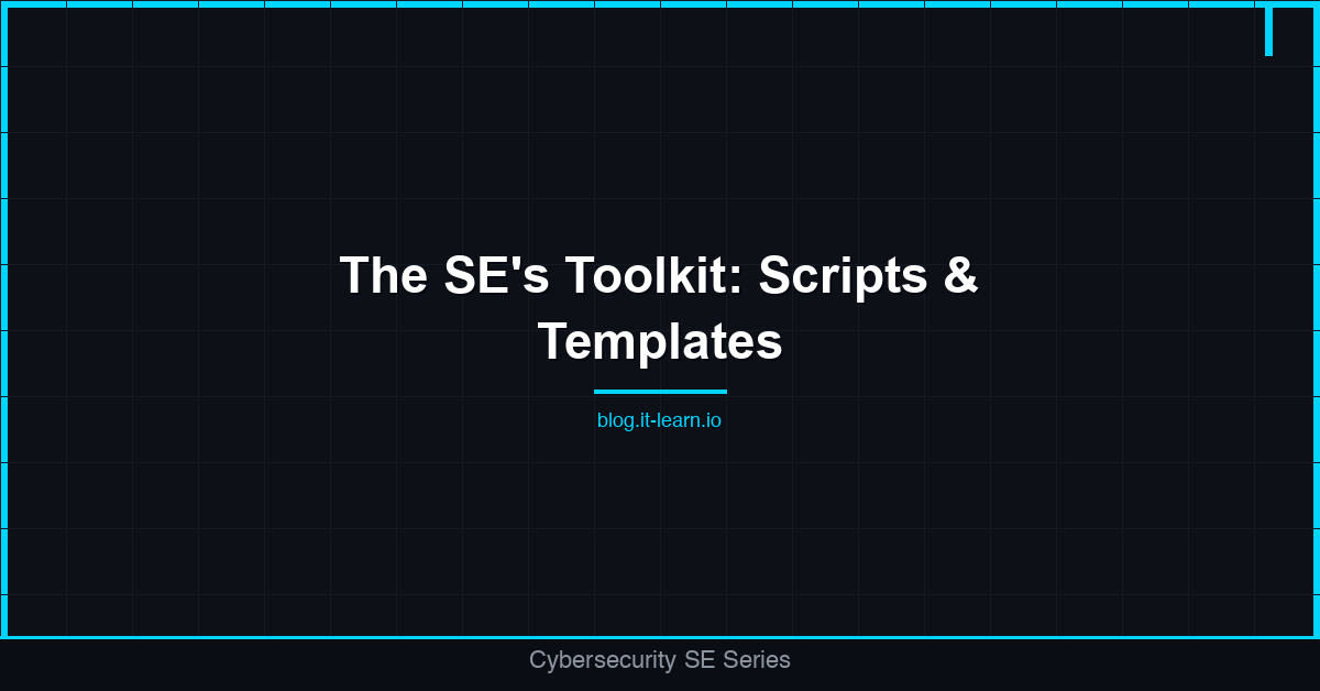 The SE's Toolkit: Scripts, Templates, and Resources I Use Every Week
