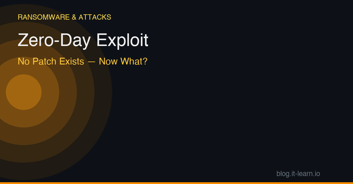 Zero-Day Exploit: The Patch Doesn't Exist Yet — Now What?