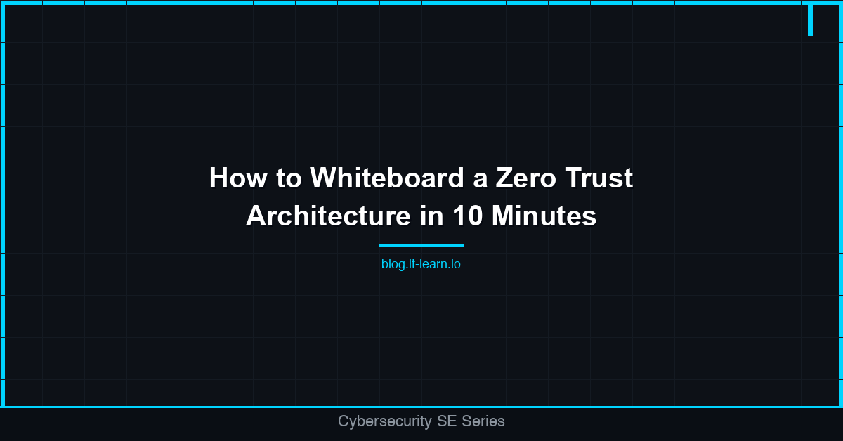 How to Whiteboard a Zero Trust Architecture in 10 Minutes
